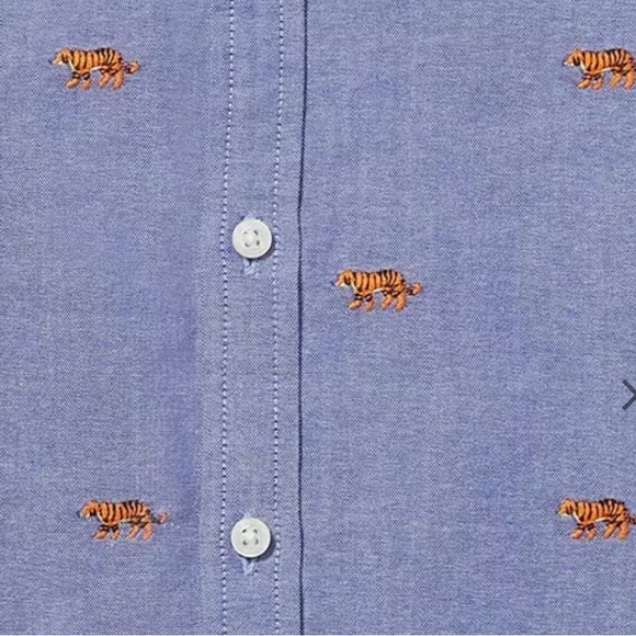 Janie and Jack Boys Tiger Embroidered Oxford Shirt - Picture 2 of 12